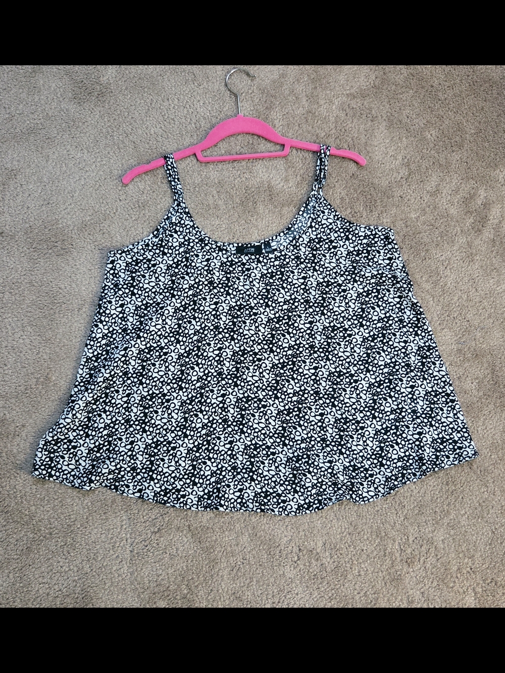 Essentials Black & White Floral Camisole Tank
